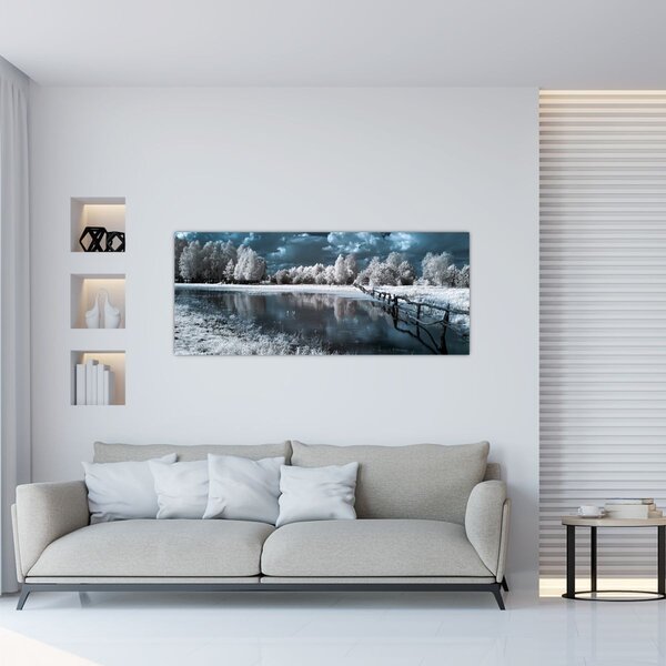 Obraz - Zamrznutá krajina (120x50 cm)