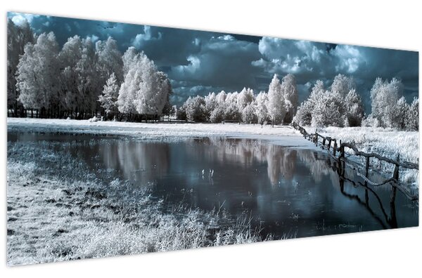 Obraz - Zamrznutá krajina (120x50 cm)