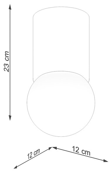 Stropné svietidlo Boomo, 1x biele sklenené tienidlo, drevo, (23 cm)