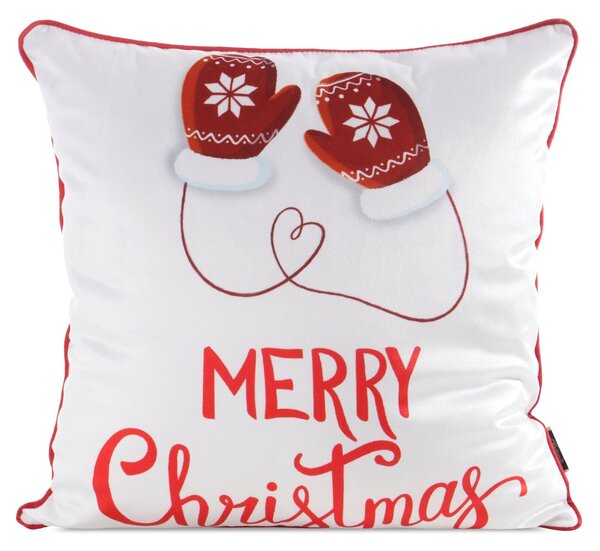 VIANOČNÁ DEKORAČNÁ OBLIEČKA NA VANKÚŠ MERRY1 45X45 CM VZOROVANÁ