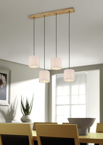 Trio 302100430 závesné stropné svietidlo Elmau 4x60W | E27 | IP20 - antický nikel s bielou