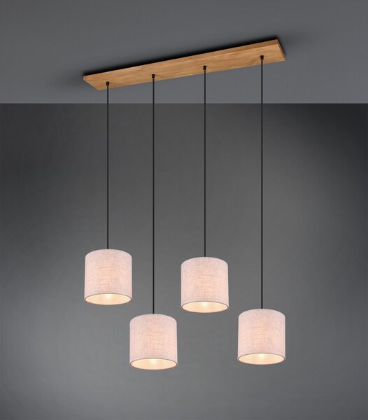Trio 302100430 závesné stropné svietidlo Elmau 4x60W | E27 | IP20 - antický nikel s bielou
