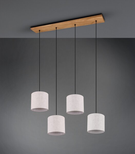 Trio 302100430 závesné stropné svietidlo Elmau 4x60W | E27 | IP20 - antický nikel s bielou