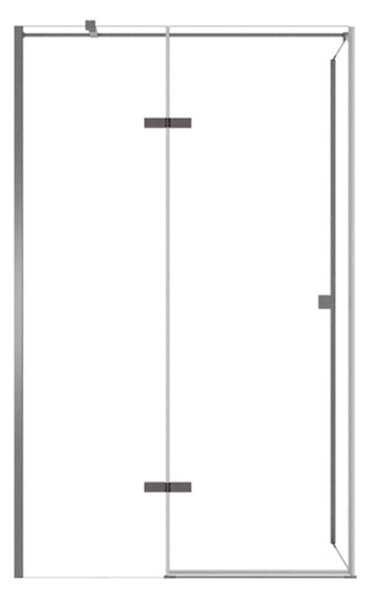 Besco Obdĺžnikový sprchový kút PIXA GUN METAL R 100x80 (100x90, 120x80, 120x90), výška 195 cm - bez vaničky BESCO-Rozmery: 100x80, BESCO-Orientácia: Ľavá