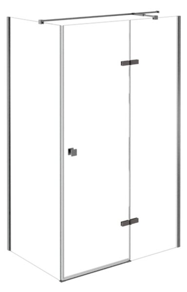Besco Obdĺžnikový sprchový kút PIXA GUN METAL R 100x80 (100x90, 120x80, 120x90), výška 195 cm - bez vaničky BESCO-Rozmery: 100x80, BESCO-Orientácia: Ľavá