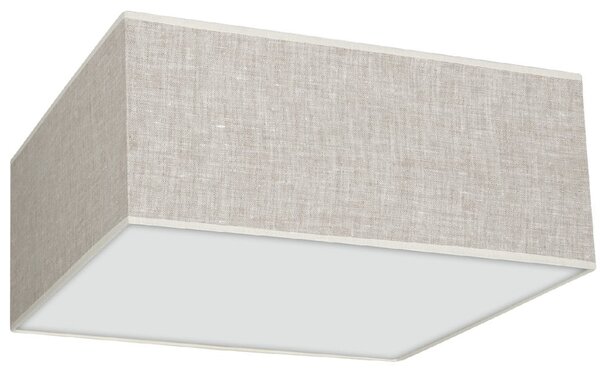 Stropné svietidlo Lino Square, 1x ľanové tienidlo, (biele plexisklo), (40cm)