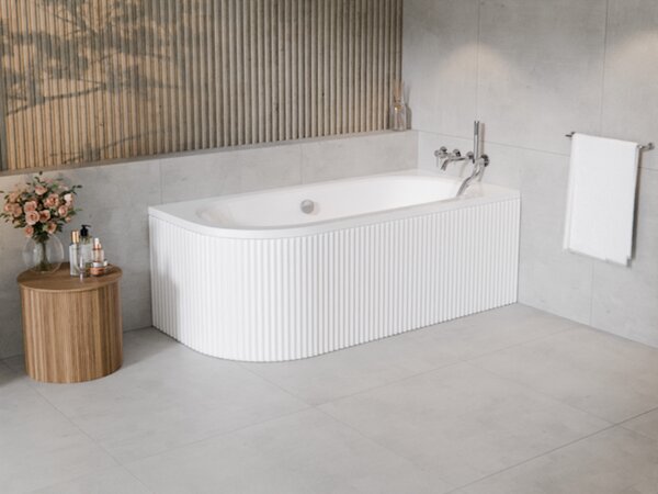 Besco Krycí panel k asymetrickej vani Avita Ryfle P 150x75 (160x75, 170x75, 180x80), biely BESCO-Rozmery: 150x75