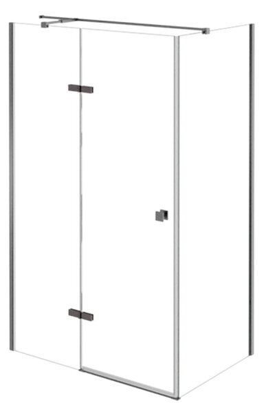Besco Obdĺžnikový sprchový kút PIXA GUN METAL R 100x80 (100x90, 120x80, 120x90), výška 195 cm - bez vaničky BESCO-Rozmery: 100x80, BESCO-Orientácia: Ľavá