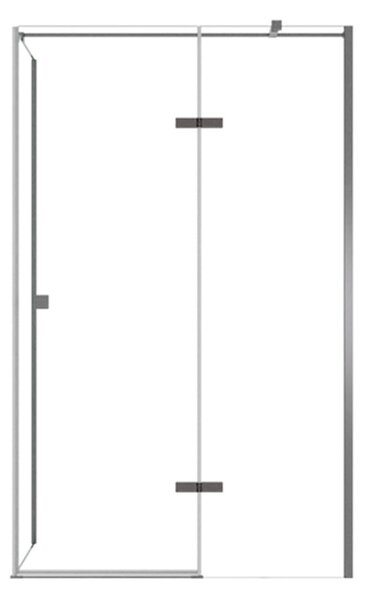 Besco Obdĺžnikový sprchový kút PIXA GUN METAL R 100x80 (100x90, 120x80, 120x90), výška 195 cm - bez vaničky BESCO-Rozmery: 100x80, BESCO-Orientácia: Ľavá