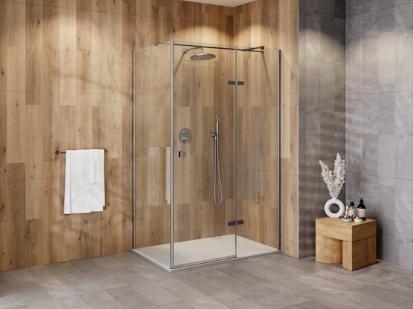 Besco Obdĺžnikový sprchový kút PIXA GUN METAL R 100x80 (100x90, 120x80, 120x90), výška 195 cm - bez vaničky BESCO-Rozmery: 100x80, BESCO-Orientácia: Ľavá