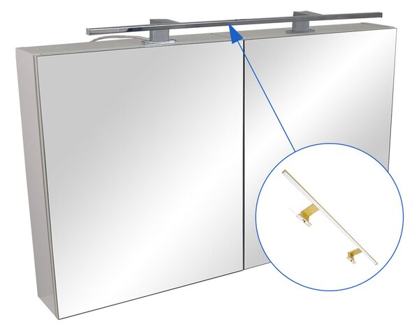 Comodo Zrkadlová skrinka Montana 100 ZS LED-G s osvetlením Any LED 80 G, zlatá