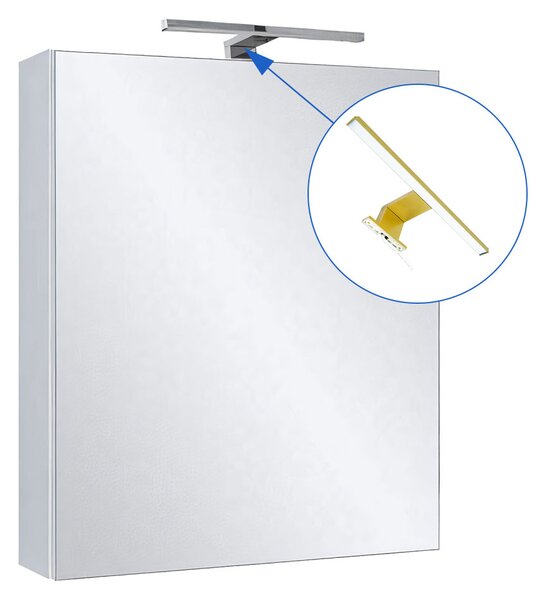 Comodo Zrkadlová skrinka Ticino 50 ZS LED-G s osvetlením Any LED 30 G, zlatá