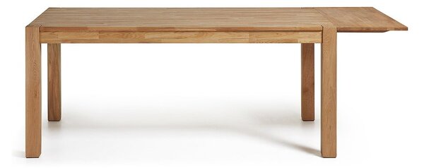 Jedálenský rozkladací stôl z dubového dreva Kave Home, 140 x 90 cm