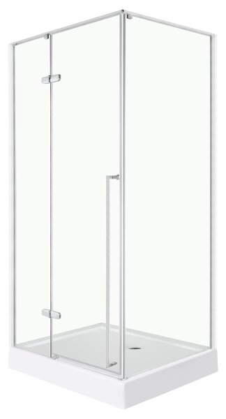 Novoterm Obdĺžnikový sprchový kút NV-Long 80x90 chróm/transparent - bez vaničky