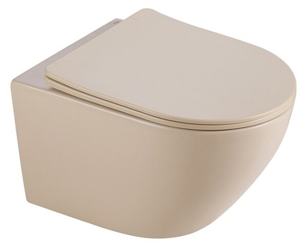 BPS-koupelny Závesná WC misa so SoftClose sedadlom MIZU CAP RIM 03, cappuccino