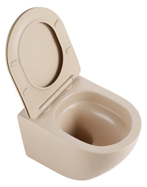 BPS-koupelny Závesná WC misa so SoftClose sedadlom MIZU CAP RIM 03, cappuccino