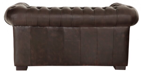 Pohovka dvojmiestna Chesterfield Tiffy z pravej hovädzej kože Brown