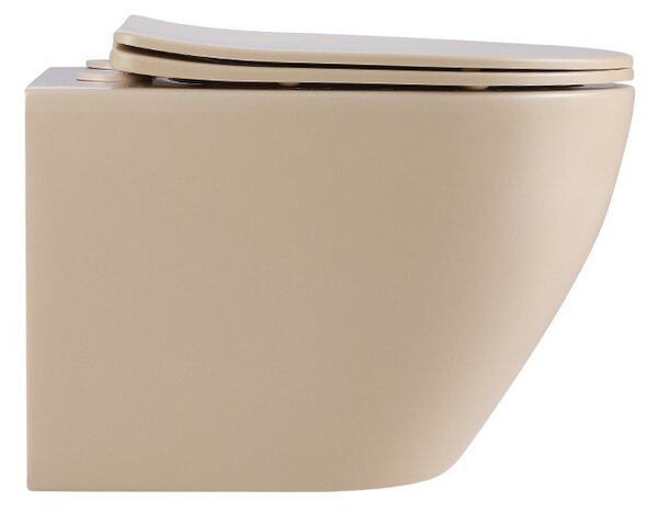 BPS-koupelny Závesná WC misa so SoftClose sedadlom MIZU CAP RIM 03, cappuccino