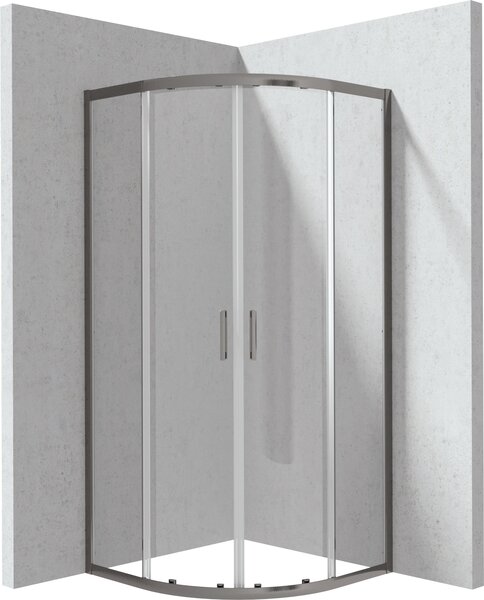 Deante Štvrťkruhový sprchovací kút Funkia 90x90 cm - KYP D099P, titán - bez vaničky