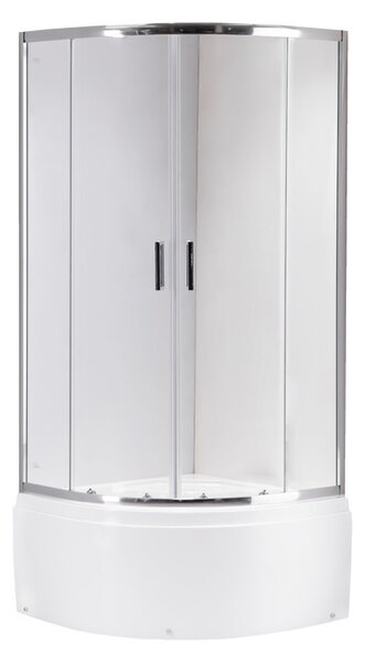 BPS-koupelny Štvrťkruhový sprchový kút MAJA CH 90x90 cm, chróm v sete s hlbokou sprchovou vaničkou