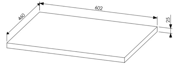 Comad Nábytková horná doska Leonardo 60 cm, dub sherman