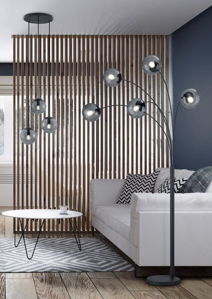 Trio 308590342 závesné stropné svietidlo Balin 3x28W | E14 | IP20 - čierna