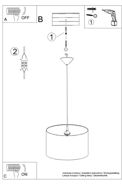 Detské závesné svietidlo Princess, 1x plastové tienidlo so vzorom, (fi 40cm)