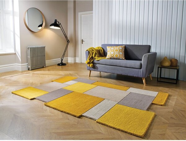 Žlto-béžový vlnený koberec Flair Rugs Collage, 120 x 180 cm