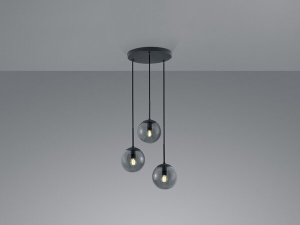 Trio 308590342 závesné stropné svietidlo Balin 3x28W | E14 | IP20 - čierna