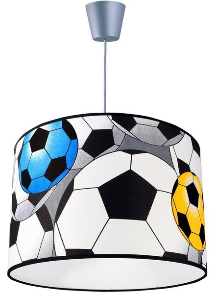 Detské závesné svietidlo Soccer, 1x textilné tienidlo so vzorom, (výber z 3 farieb konštrukcie)