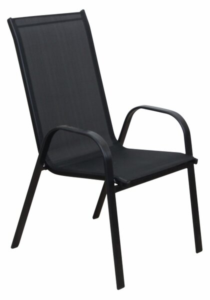 Záhradná stolička Aldera - tmavosivá / čierna