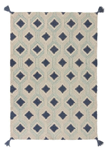 Béžovo-modrý vlnený koberec Flair Rugs Marco, 120 x 170 cm