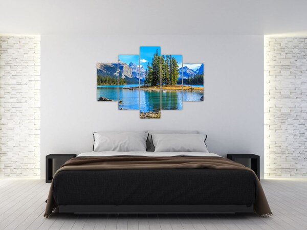 Obraz - Horská krajina s riekou (150x105 cm)