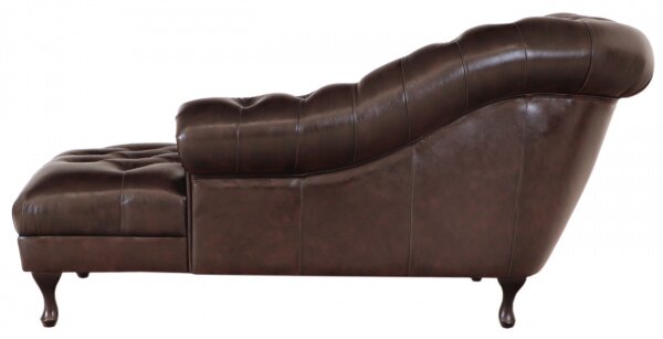 Leňoška Chesterfield Delano z pravej hovädzej kože Brown