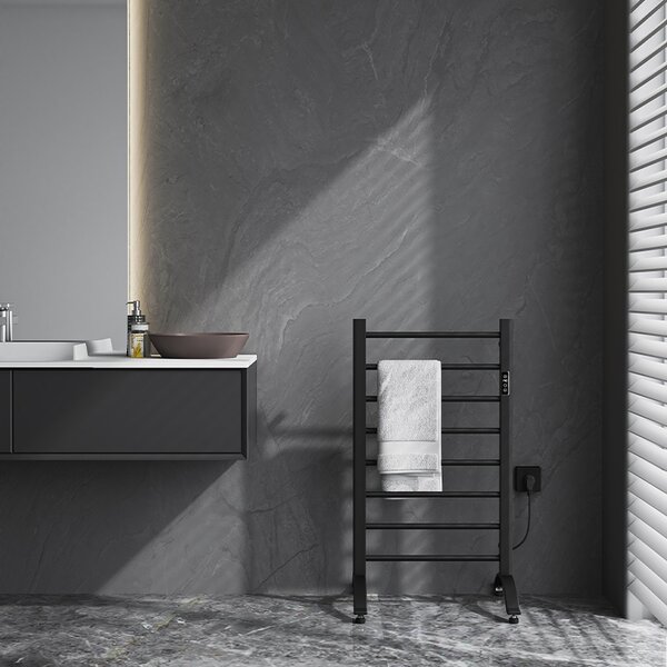 BPS-koupelny Elektrický kúpeľňový radiátor TAAL BL 200W, 50x91 cm, čierny