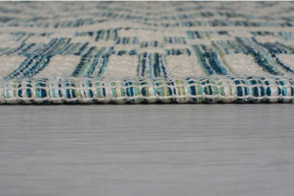 Béžovo-modrý bavlnený koberec Flair Rugs Leela, 60 x 200 cm