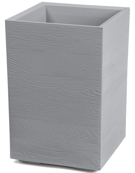 PLASTOVÝ KVETINÁČ NA KOLIESKACH BETONIQUE ECO 60X40X40 CM DREVENÝ DEKOR SIVÁ