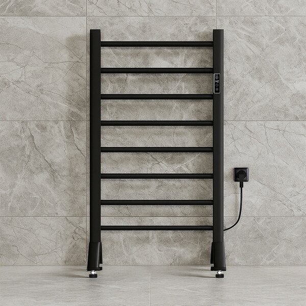 BPS-koupelny Elektrický kúpeľňový radiátor TAAL BL 200W, 50x91 cm, čierny