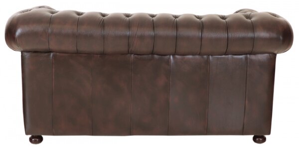 Pohovka dvojmiestna Chesterfield Manchester z pravej hovädzej kože Brown