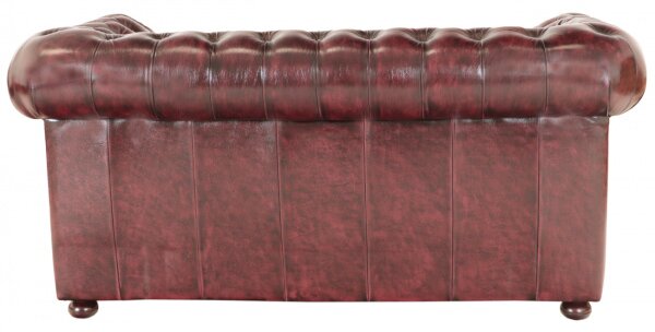 Pohovka dvojmiestna Chesterfield Manchester z pravej hovädzej kože New Red