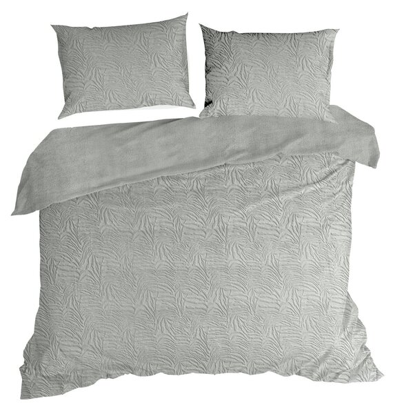 OBLIEČKY Z MIKROVLÁKNA FLANO 200X220 CM, 2 KS 70X80 CM STRIEBORNÁ
