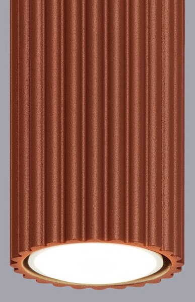 Stropné svietidlo Karbon, 1x okrovo červené kovové tienidlo, (40 cm)