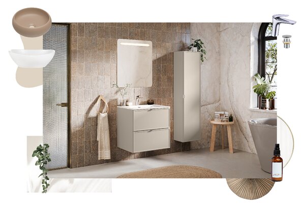 Comad Kúpeľňová skrinka pod umývadlo Bella Cashmere 80 kašmír