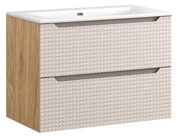 Comad Kúpeľňová skrinka s keramickým umývadlom Luxor Beige 80 cm - béžová