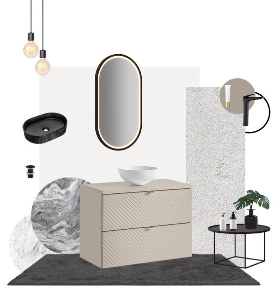 Comad Kúpeľňová skrinka pod umývadlo Viva Cashmere 80 kašmír