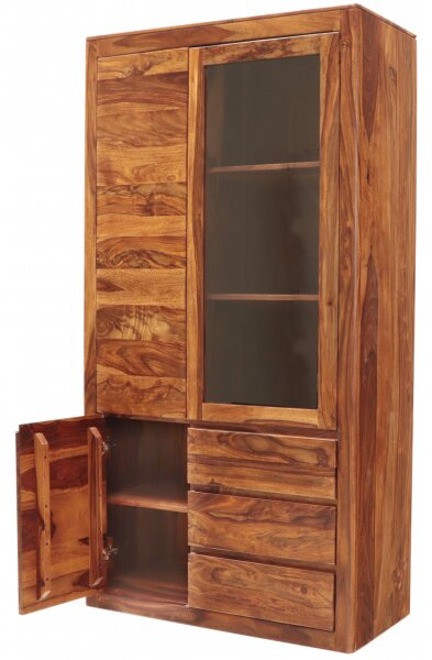Vitrína Tina 100x190x45 indický masív palisander