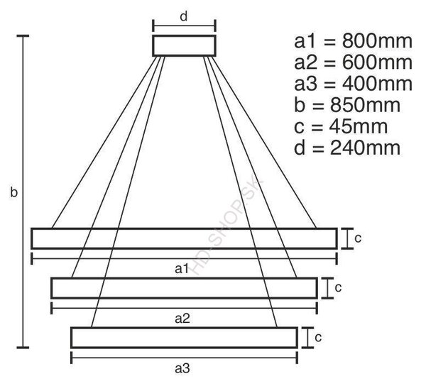LED svietidlo + diaľkový ovládač 220W (J4329/CH)