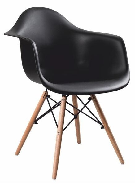 Jedálenská stolička Damen New - čierna / buk