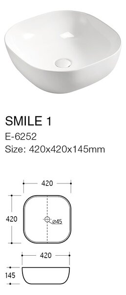 Comad Keramické umývadlo na dosku UM-6252 SMILE 40, biela