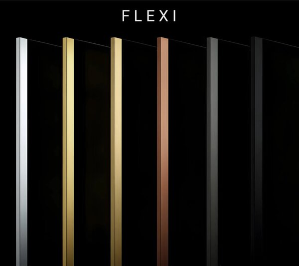 Bezrámová sprchová zastena REA FLEXI GOLD BRUSH 80 cm, zlatá kartáčovaná/sivá dymová - bez vaničky
